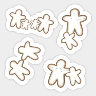 Gingerbread Fam - Fun and fresh digitally illustrated graphic design - Hand-drawn art perfect for stickers and mugs, legging, notebooks, t-shirts, greeting cards, socks, hoodies, pillows and more Sticker